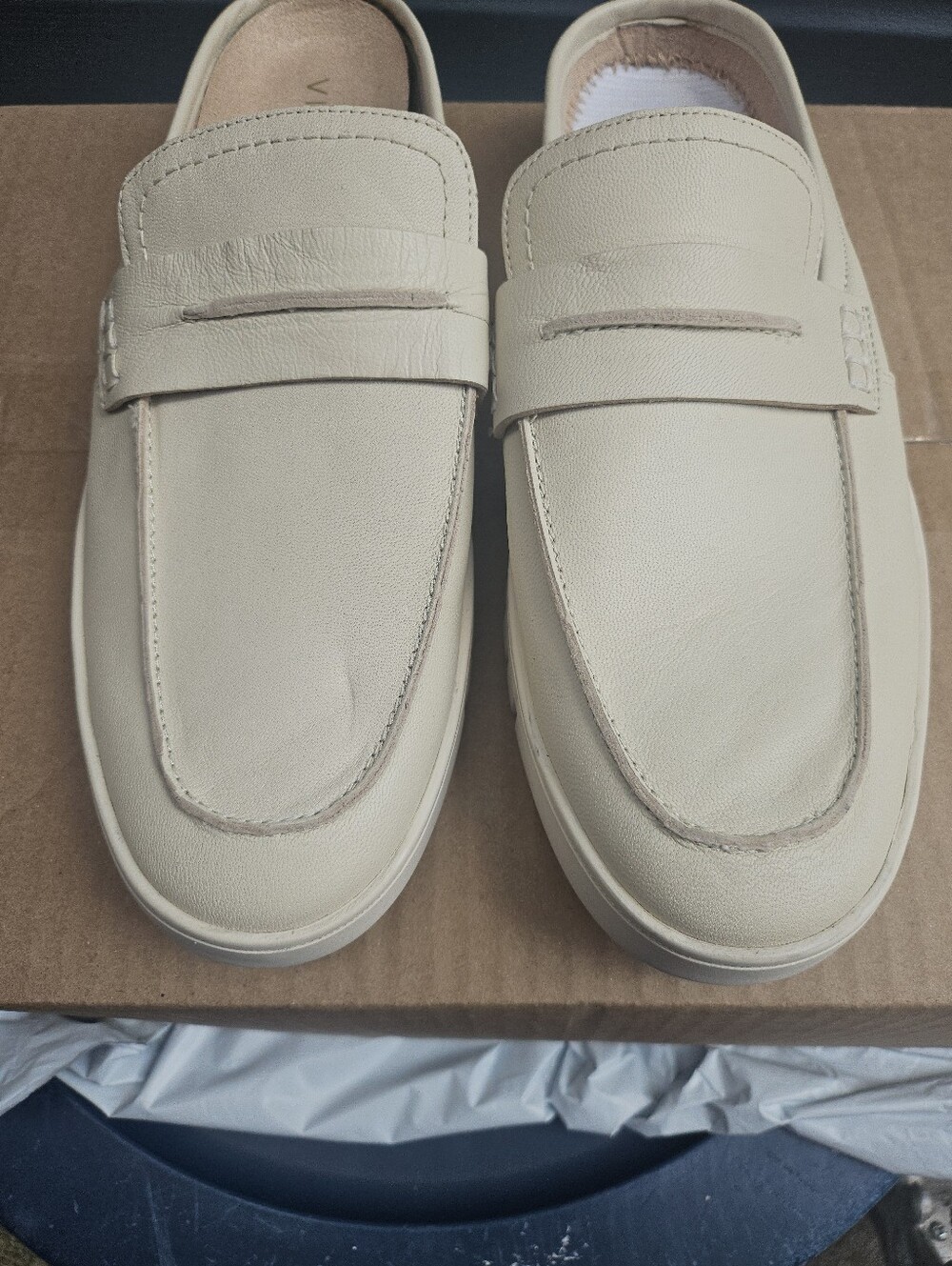 Vionic Men's Slip-On Penny Loafers in Cream